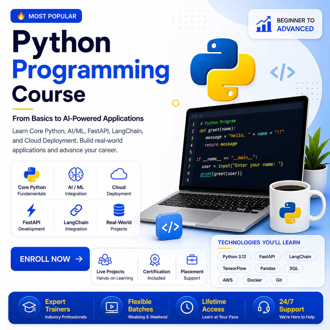 Python Programming Course in Indore at InfoNexus Vijay Nagar — Basic to AI/ML